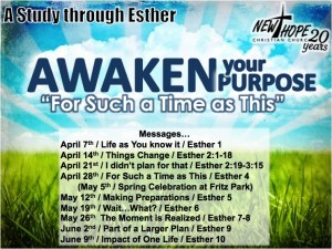 esther sermon schedule handout